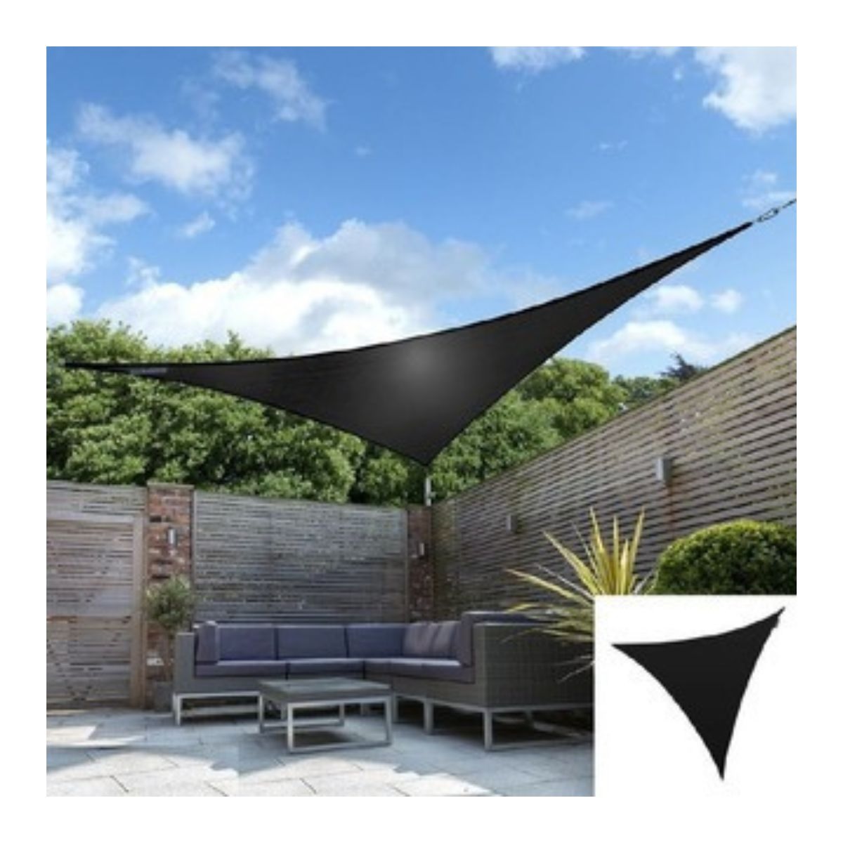 Toldo Vela sombra viento granizo Uv -4*2.5*5 triangulo NEGRO Toldo Vela sombra viento granizo Uv -4*2.5*5 triangulo NEGRO