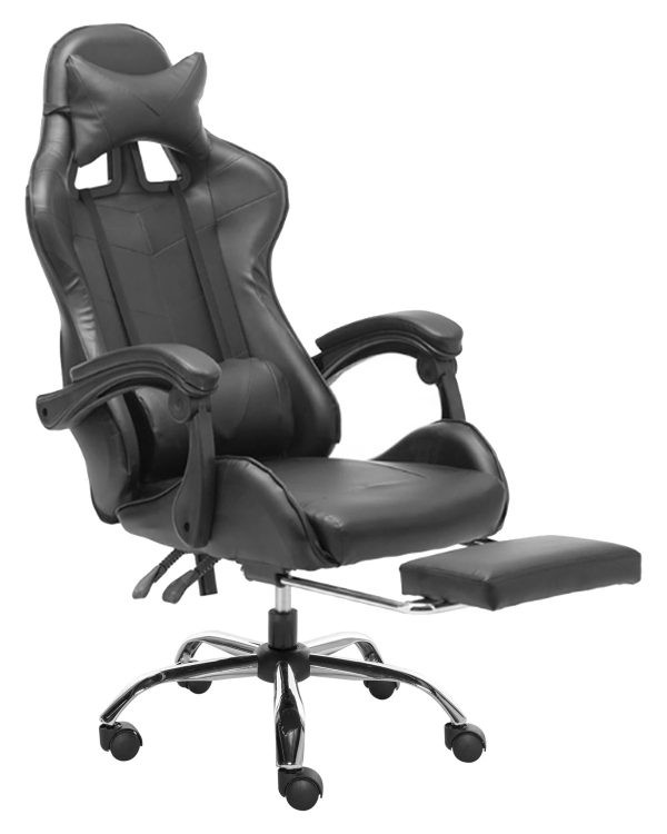 Silla Gamer Lumax Modelo ROM con Apoyapies - Negro