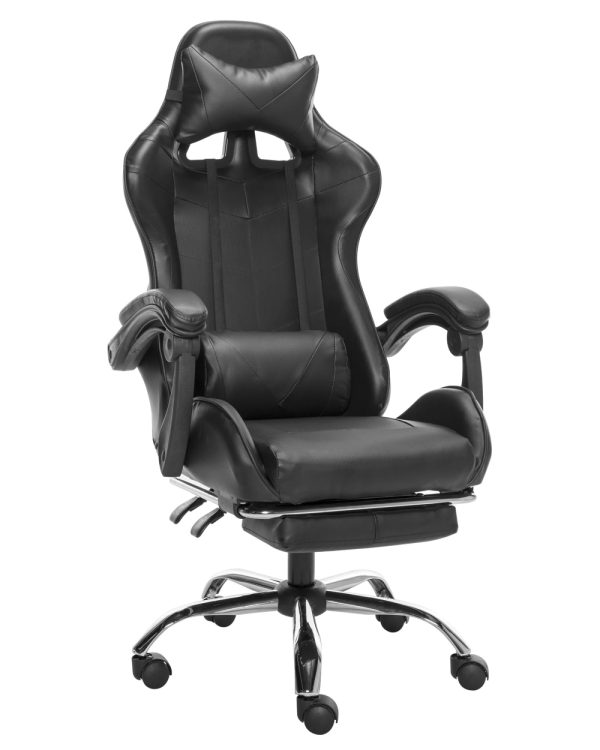 Silla Gamer Lumax Modelo ROM con Apoyapies - Negro