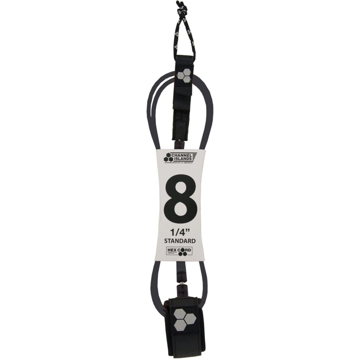 Leash Para Tabla De Surf 2,4M HEX CORD Negro CHANNEL ISLANDS
