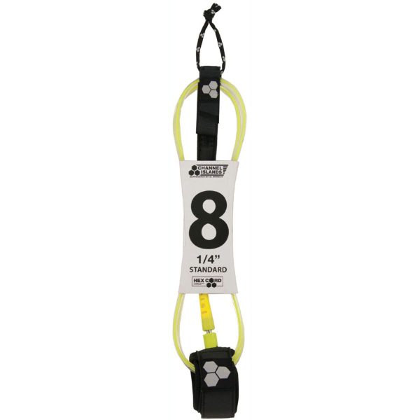 Leash Para Tabla Surf 2,4M HEX CORD Amarillo CHANNEL ISLANDS