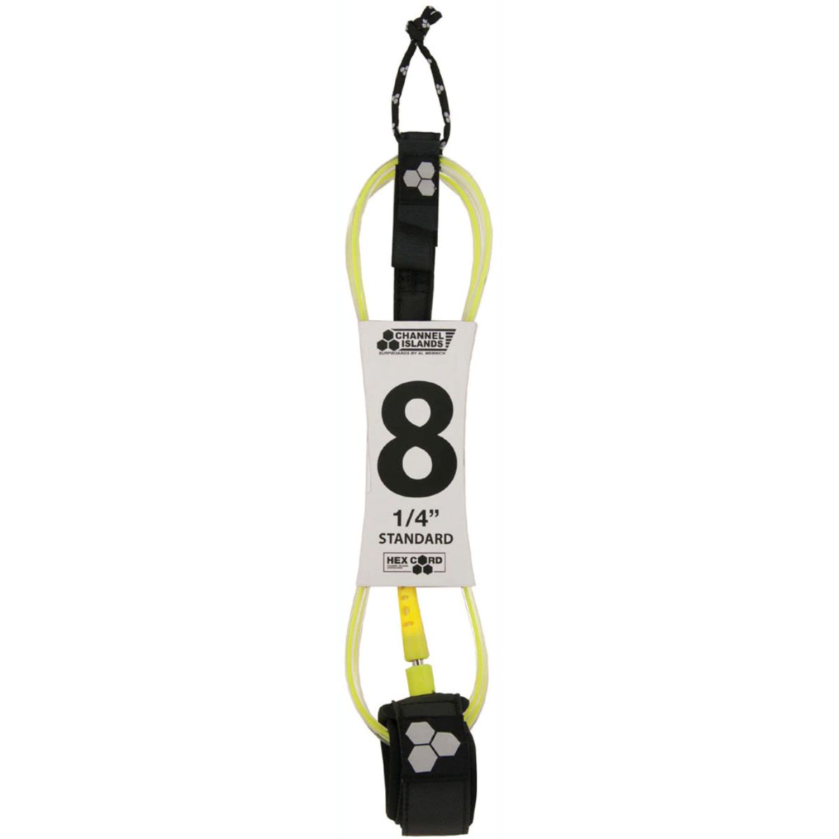 Leash Para Tabla Surf 2,4M HEX CORD Amarillo CHANNEL ISLANDS