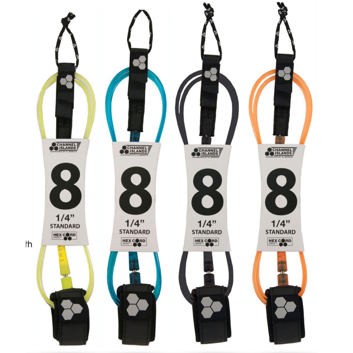 Leash Para Tabla Surf 2,4M HEX CORD Naranja CHANNEL ISLANDS