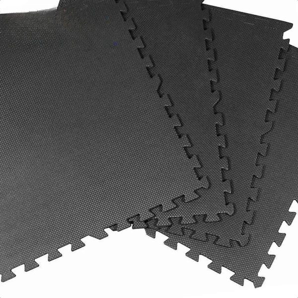 10 x Piso Tatami Goma Eva Encastrable 1x1m 2cm Negro Gris