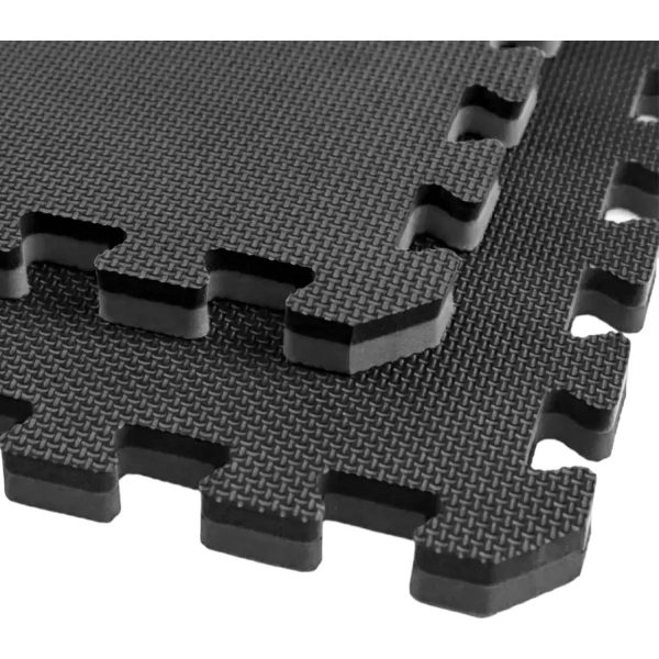 10 x Piso Tatami Goma Eva Encastrable 1x1m 2cm Negro Gris