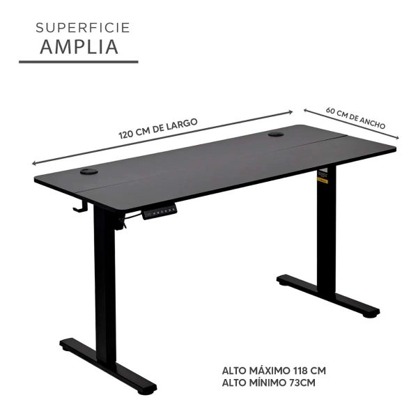 Escritorio Eléctrico Gamer Ergonómico Altura Ajustable NEGRO