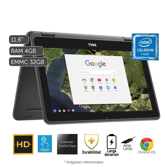 Notebook Chromebook Dell Latitude 3100 2 en 1 Celeron N4020 4GB 32GB SSD 11.6" HD Touch Notebook Chromebook Dell Latitude 3100 2 en 1 Celeron N4020 4GB 32GB SSD 11.6" HD Touch