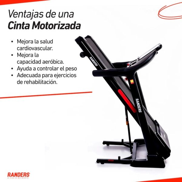 Caminadora eléctrica Randers 2.5HP 20km sop150Kg ARG-780-X
