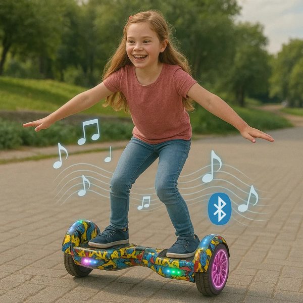 Patineta Eléctrica Hoverboard BT c/Rodilleras - Azul Naranja