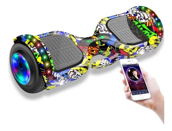 Patineta Eléctrica Hoverboard BT c/Rodilleras - Azul Naranja